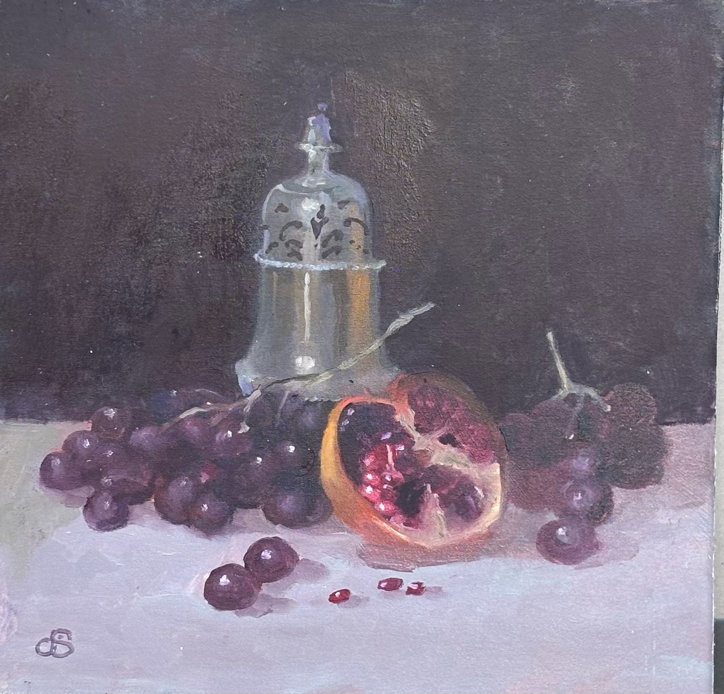 Pomegranate, Silver & Grapes