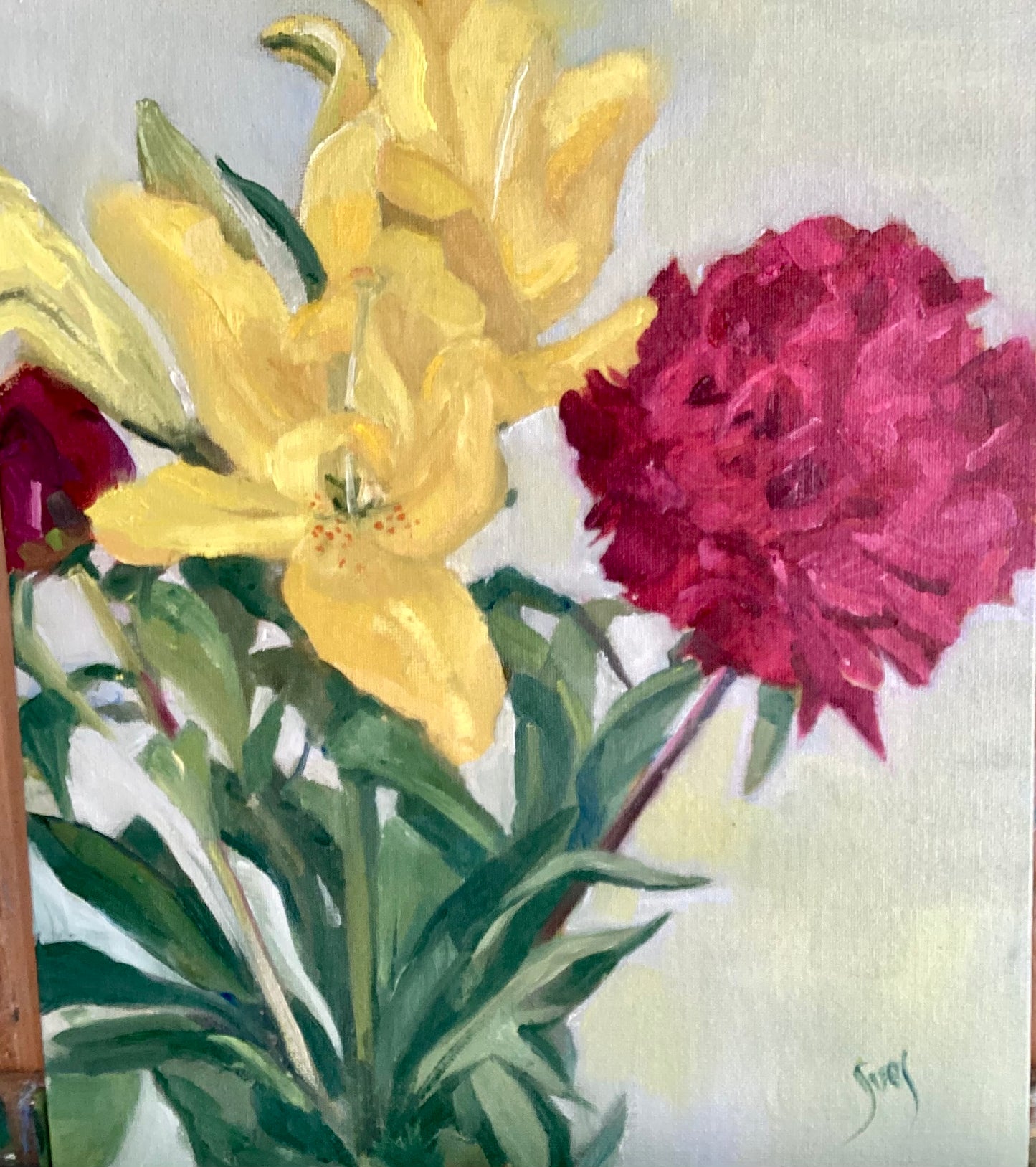 Sue Smith- Peony and tulips