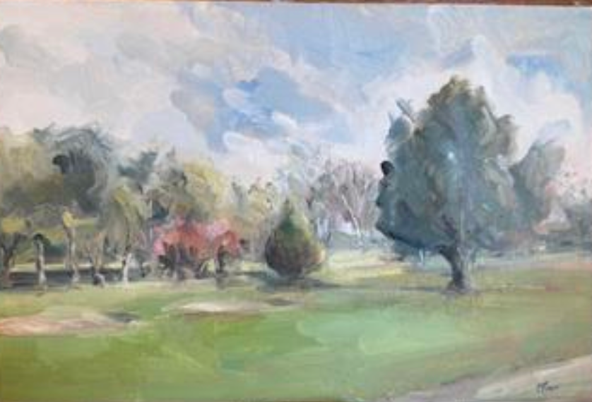 Claire Tozer :Autumn across the green, Sturminster Marshall Golf Club