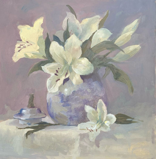 Lilies in an Asian Jar